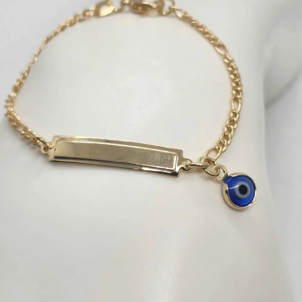 Brand NEW  Brazilian 18k Gold Filled Blue Evil Eye  Bracelet